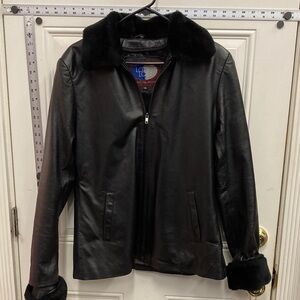 Classic, Leather, Biker, Moto, Streetwear, Faux Fur, Zip Up, Outside, Warm, Y2k